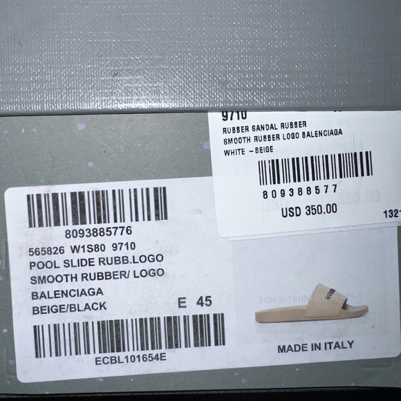 Designer slides size 12/13 100% Authentic  Burberry Balenciaga and MCM - Picture 2 of 6